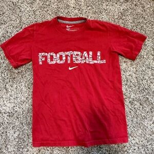 Nike Red Football Kids Short Sleeve Tee